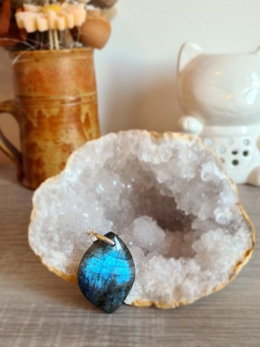 Pendentif Labradorite Bleue